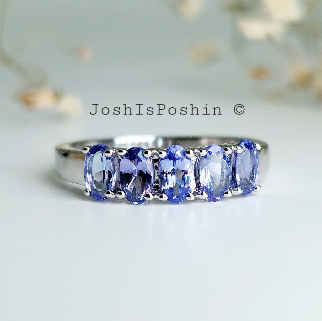 1.2ct. Natural Tanzanite Anniversary Band In Sterling Silver